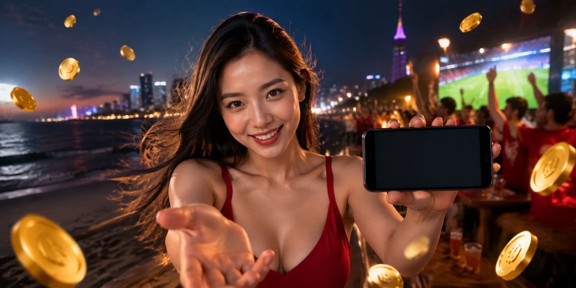 Người dùng Sài Gòn chơi casino trên điện thoại tại bãi biển